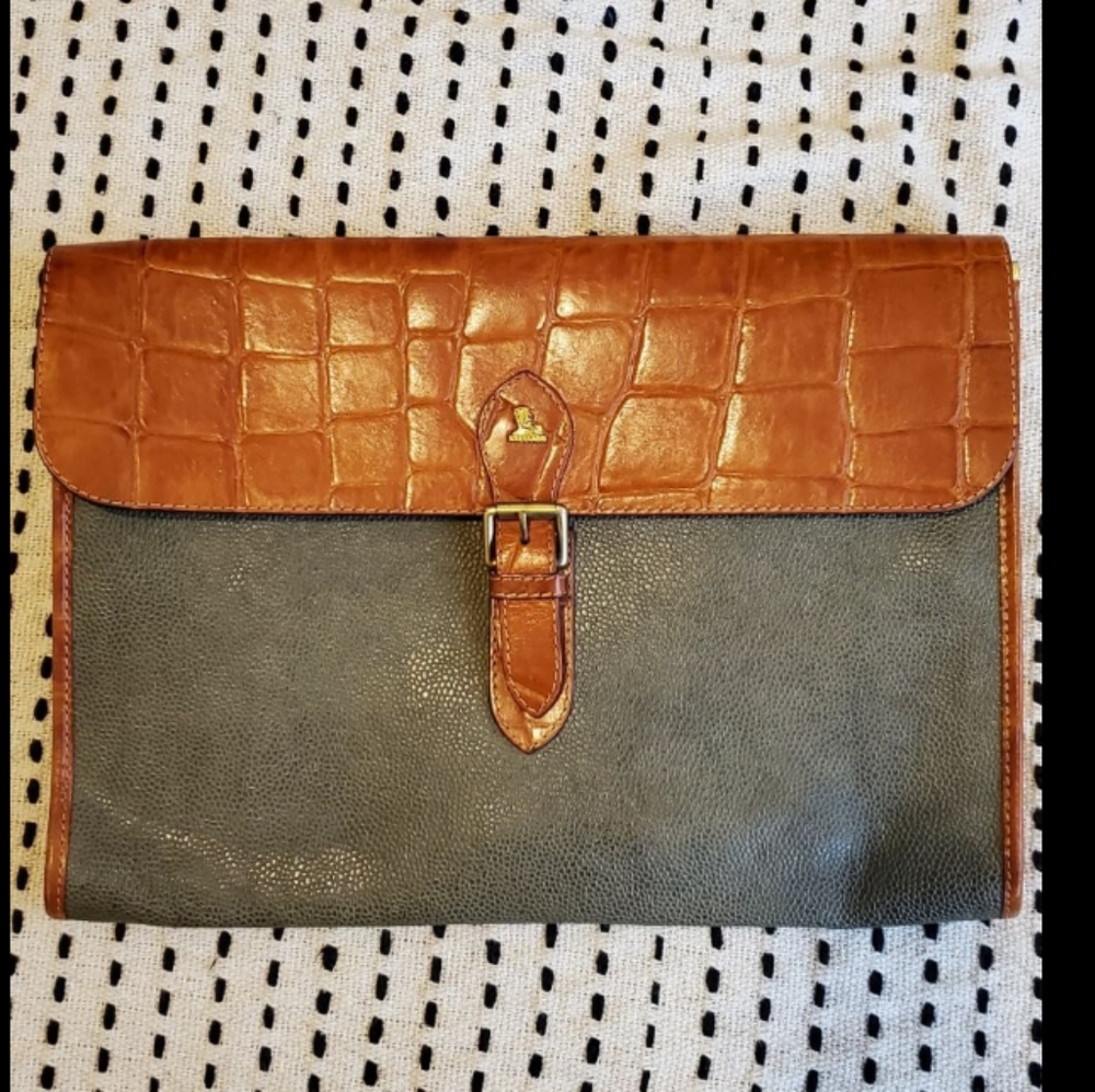 Saffiano Vintage Leather Clutch